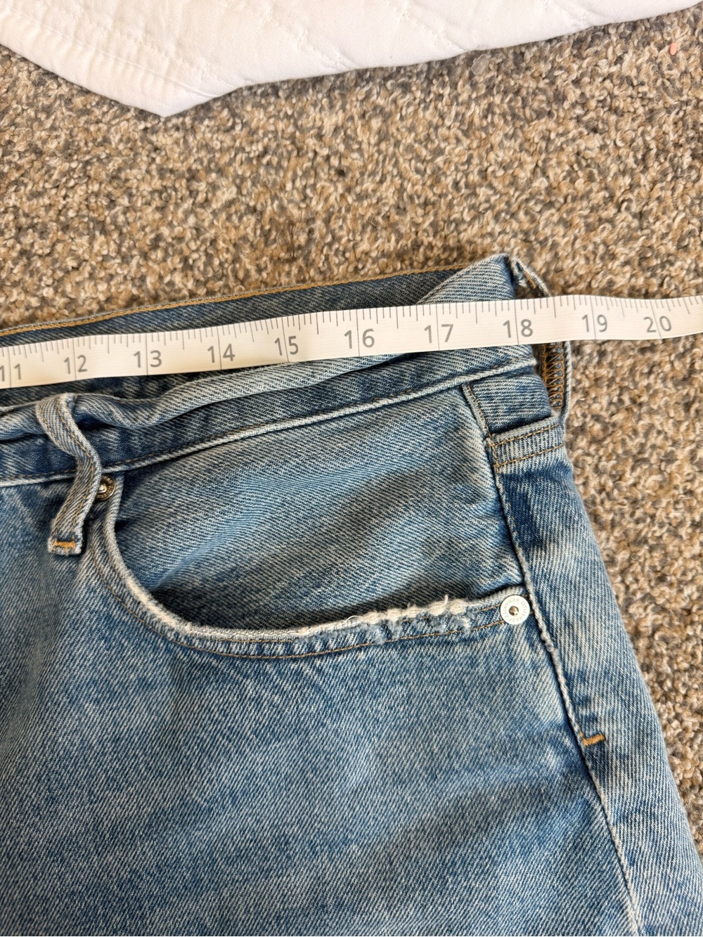 Citizens Of Humanity Light Blue Distressed Denim Cutoff Shorts - Picture 11 of 12